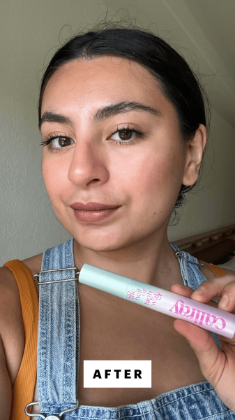 Selfie of Hussein after applying the Caliray Come Hell or High Water Volumizing Tubing Mascara